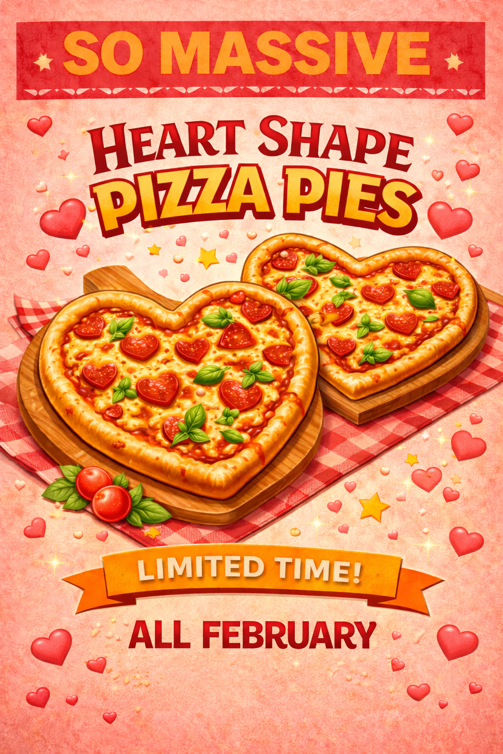 Heart Shape Pizza Pies