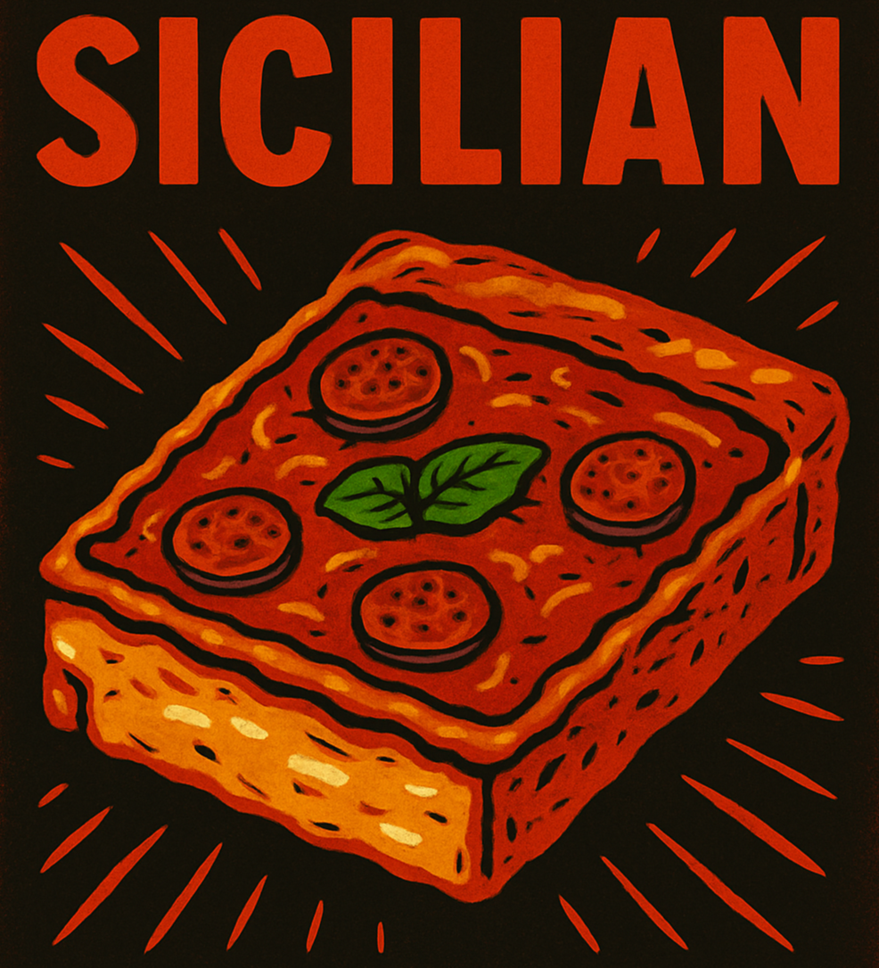 Sicilian Square Pizza Slices