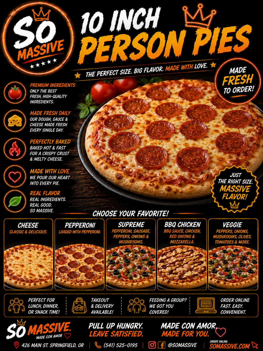 10" Personal Pizza Pies